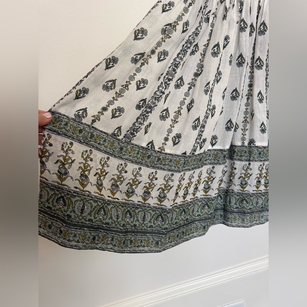 Veronica Beard Sundance Tiered Printed Ramie Maxi Skirt – Size 4 – Boho Floral - Picture 8 of 14